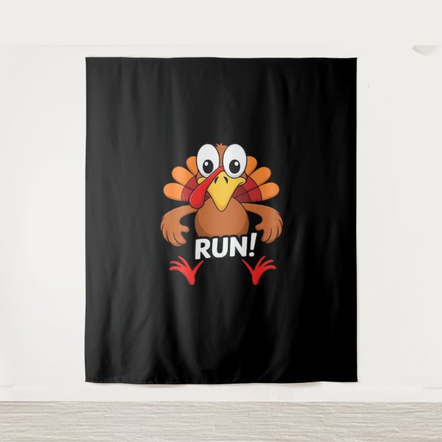 Turkey Run Thanksgiving Running Classic T-Shirt Tapestry (Front)
