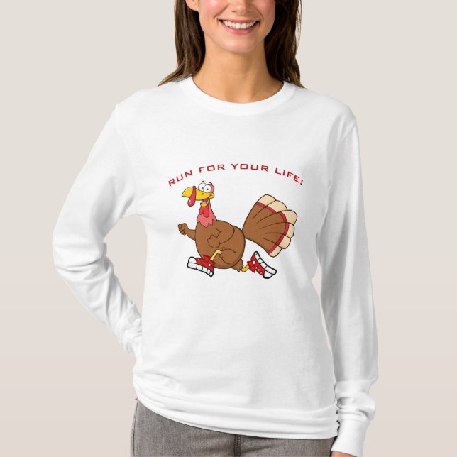 Turkey Running for It's Life T-Shirt (Front)