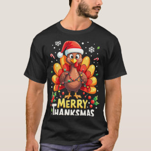 Turkey Santa Happy Merry Thanksmas Thanksgiving Ch T-Shirt