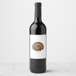 Turkey Santa Hat Christmas Lights Merry Gobble Wine Label