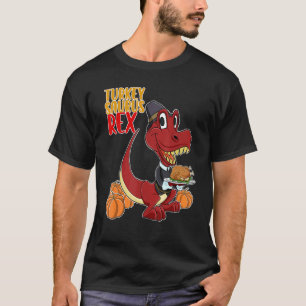 Turkey Saurus Rex I Trex Pilgrim Hat I Dinosaur Th T-Shirt
