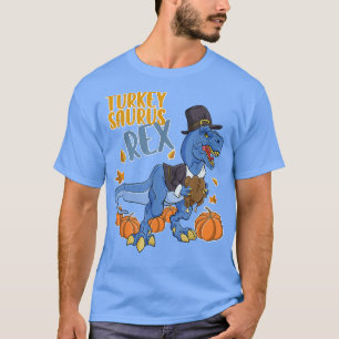 Turkey Saurus Rex I TRex Pilgrim Hat I Dinosaur Th T-Shirt