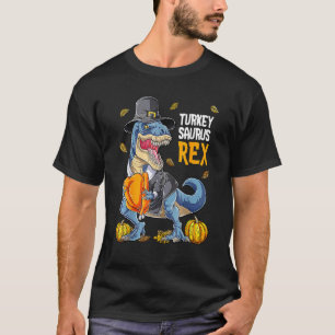 Turkey Saurus Rex Pilgrim Rex Fall Vibes Thanksgiv T-Shirt