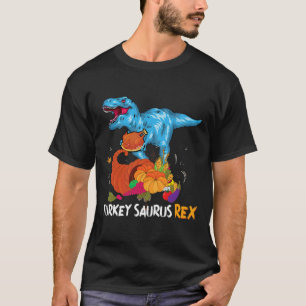 Turkey Saurus Rex Thanksgiving Dinosaur Pumpkin T-Shirt