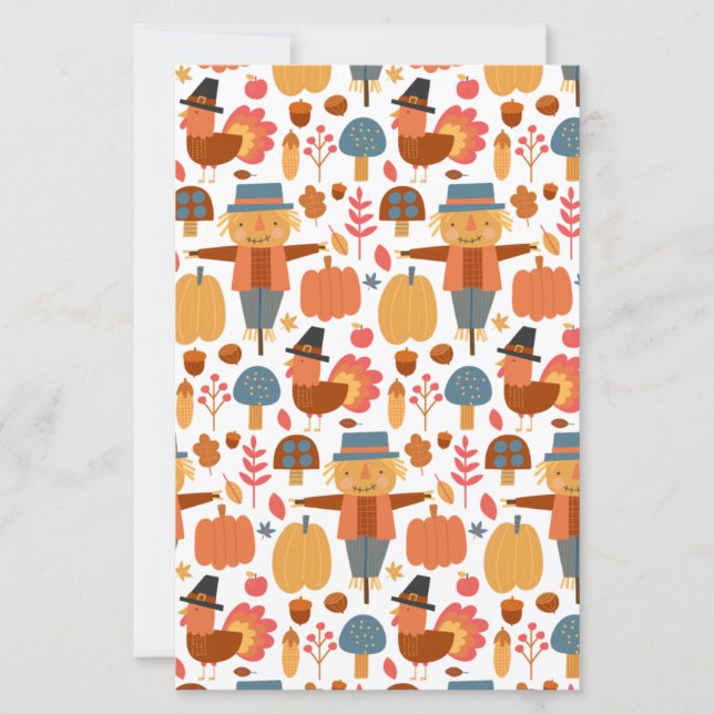 Turkey & Scarecrow Thanksgiving Pattern (Front)