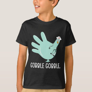 Turkey Scrubs Rubber Gloves Nurse Fall Nursing Tha T-Shirt