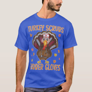 Turkey Scrubs Rubber Gloves Thanksgiving Scrub Top