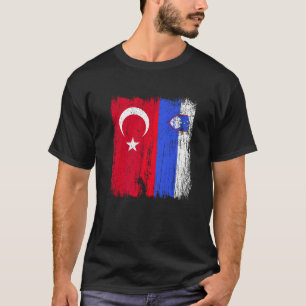 Turkey Slovenia Half Flag Turkish Slovenian Pride T-Shirt