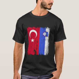 Turkey Slovenia Half Flag Turkish Slovenian Pride T-Shirt