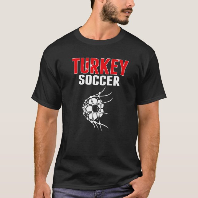 Turkey Soccer Ball In Net Goal  Turkish Football S T-Shirt (Front)
