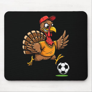 Turkey Soccer Thanksgiving Turkey Playing Soccer B Mouse Mat