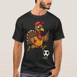 Turkey Soccer Thanksgiving Turkey Playing Soccer B T-Shirt