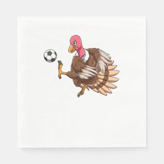 Turkey Soccer Thanksgiving Turkey Playing Soccer T Napkin