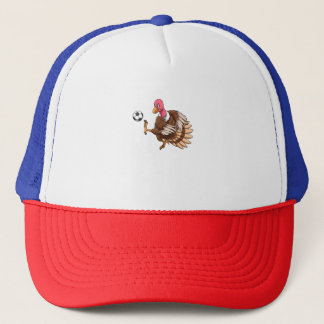 Turkey Soccer Thanksgiving Turkey Playing Soccer T Trucker Hat