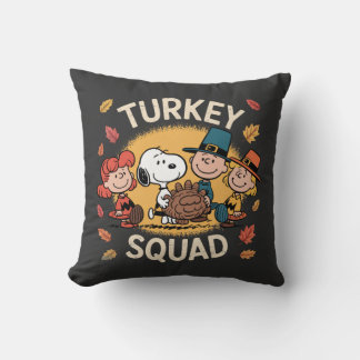 Turkey Squad Funny Cartoon Friends Thanksgiving Cushion