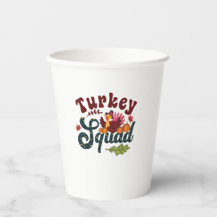 Turkey Squad Funny Thanksgiving Day Run Pilgrim Gi Paper Cups