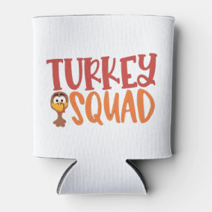 Turkey Squad Matching Outfit Turkey Thanksgiving Can Cooler
