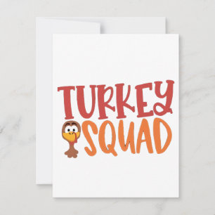 Turkey Squad Matching Outfit Turkey Thanksgiving  Card