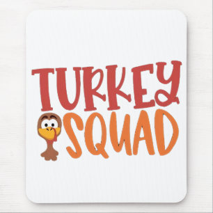 Turkey Squad Matching Outfit Turkey Thanksgiving  Mouse Mat