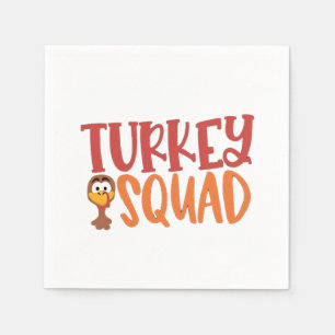 Turkey Squad Matching Outfit Turkey Thanksgiving  Napkin
