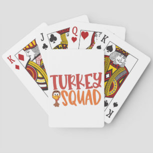 Turkey Squad Matching Outfit Turkey Thanksgiving Playing Cards