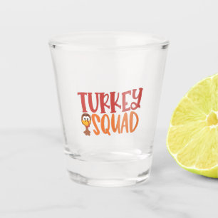 Turkey Squad Matching Outfit Turkey Thanksgiving  Shot Glass