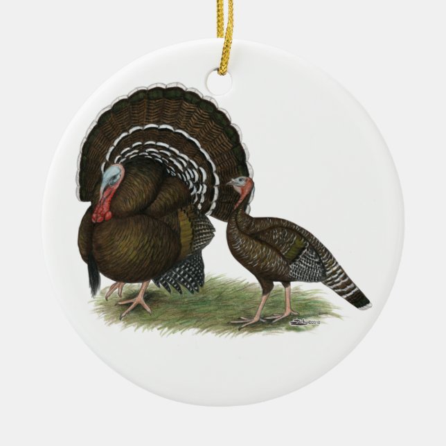 Turkey Standard Bronze Ceramic Tree Decoration (Front)