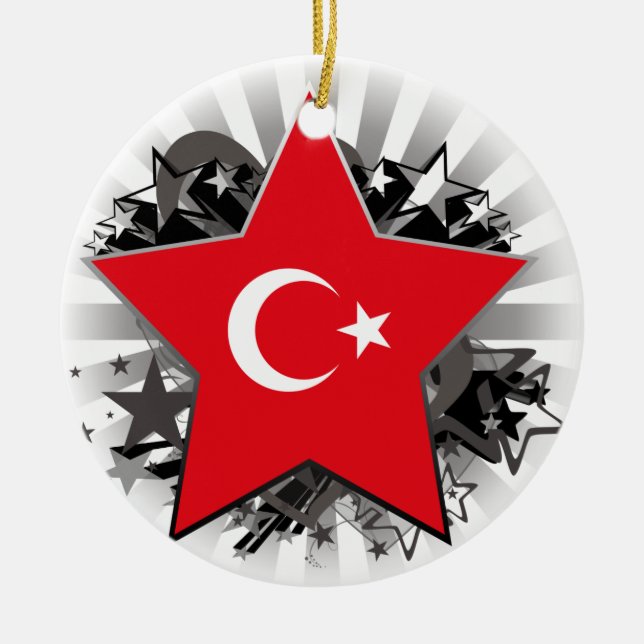 Turkey Star Ceramic Tree Decoration (Front)