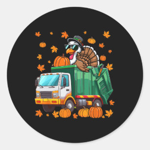 Turkey Sungles Driving Garge Truck Thanksgiving Dr Classic Round Sticker