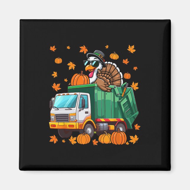 Turkey Sungles Driving Garge Truck Thanksgiving Dr Magnet (Front)
