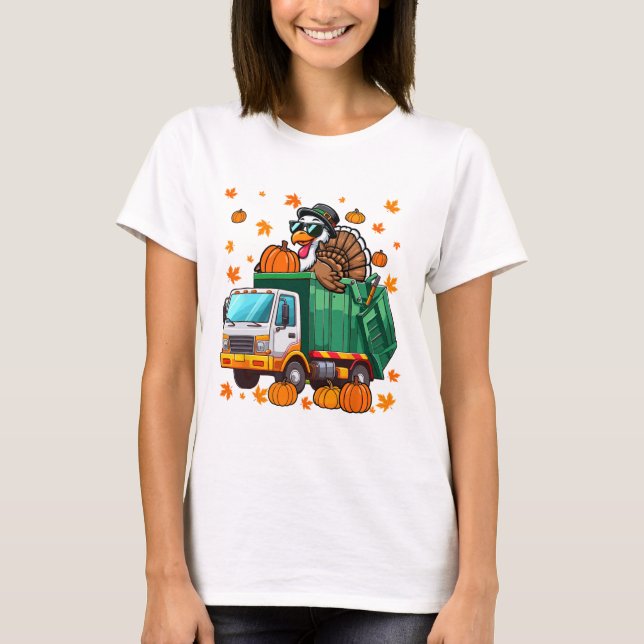 Turkey Sungles Driving Garge Truck Thanksgiving Dr T-Shirt (Front)