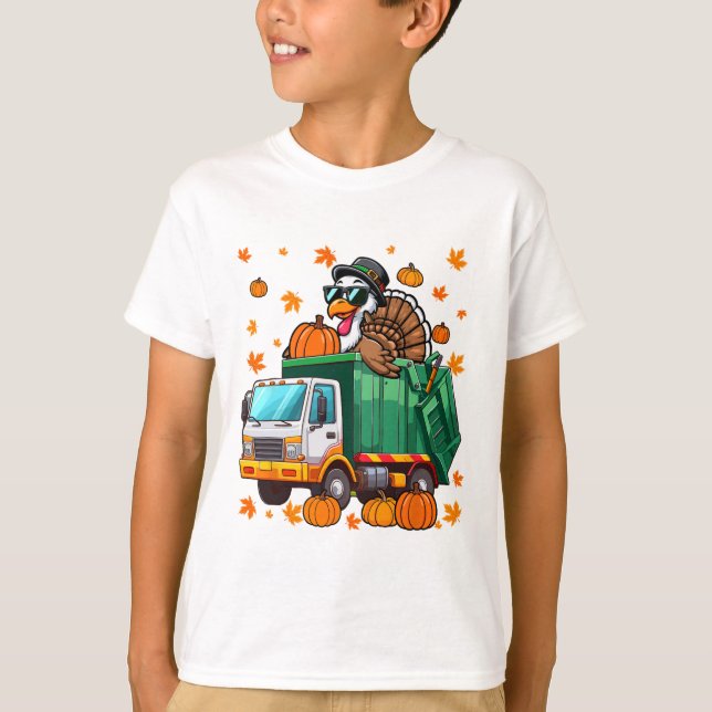 Turkey Sungles Driving Garge Truck Thanksgiving Dr T-Shirt (Front)