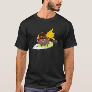Turkey Surfing with Shaka Sign and Witch Hat Thank T-Shirt