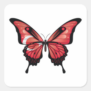 Turkey Swallowtail Butterfly Flag Square Sticker