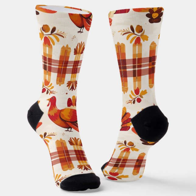 Turkey Takes the Stage Socks (Angled)