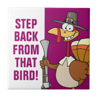 Turkey Taking Thanksgiving Dinner Hostage Tile