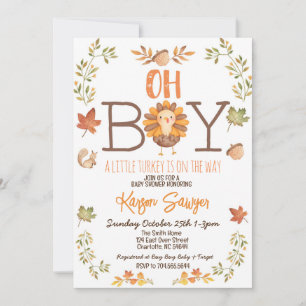 Turkey Thanksgiving Baby Shower Invitation