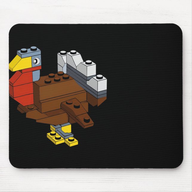 Turkey Thanksgiving Block Brick Building Master Bu Mouse Mat (Front)