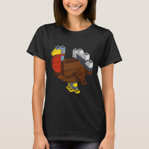 Turkey Thanksgiving Block Brick Building Master Bu T-Shirt