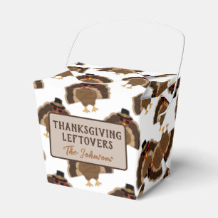 Turkey Thanksgiving brown white pattern leftovers Favour Box