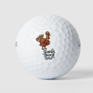 Turkey thanksgiving crew funny cute golfer golf balls