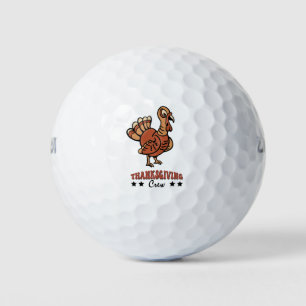 Turkey thanksgiving crew funny cute golfer golf balls
