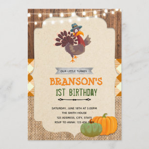 Turkey thanksgiving party invitation