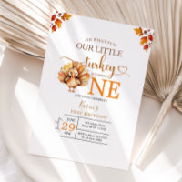 Turkey Thanksgiving theme Birthday invite
