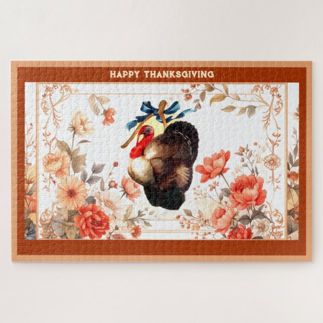 Turkey Thanksgiving Wishes Jigsaw Puzzle (Horizontal)