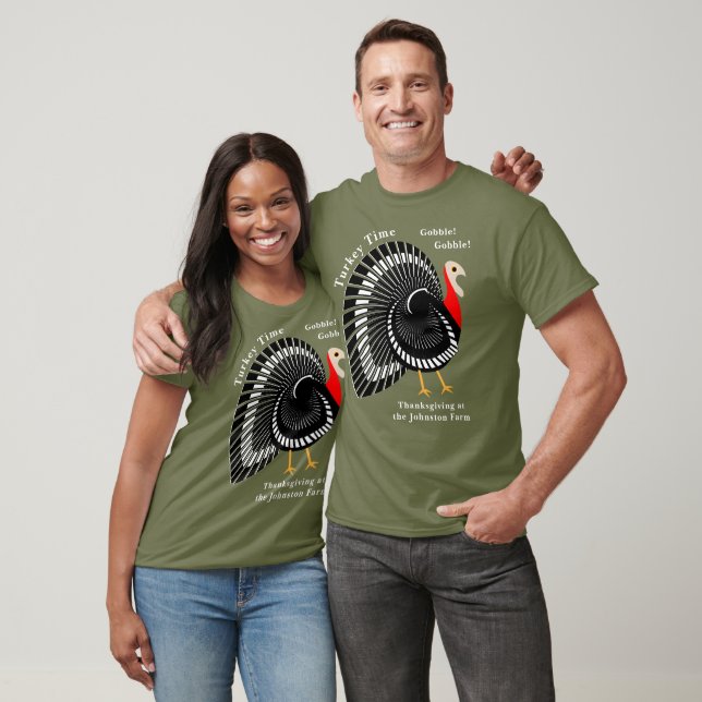 Turkey Time Family Farm Thanksgiving Dinner T-Shirt (Unisex)
