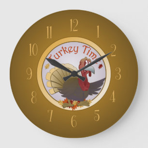 Turkey Time Large Clock