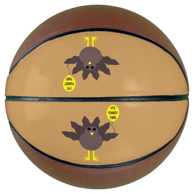 Turkey Time Thanksgiving Basketballs (Front)