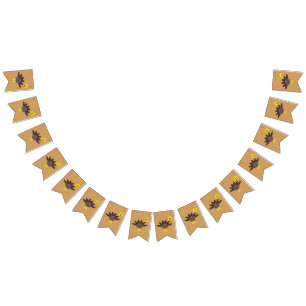 Turkey Time Thanksgiving Bunting Flags