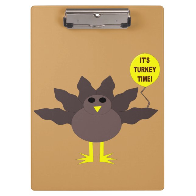 Turkey Time Thanksgiving Clipboard (Front)